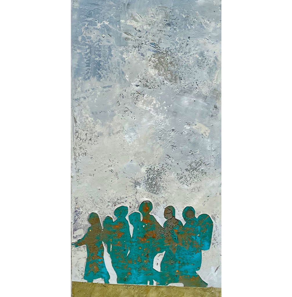 Displacement 3, 2023, 24” x 12” x 1 5/8”
Oil paint and cold wax on cradled panel